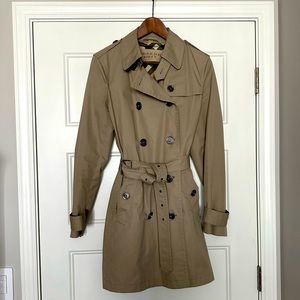 BURBERRY BRIT Modern Belted Trench Coat (10/Medium)